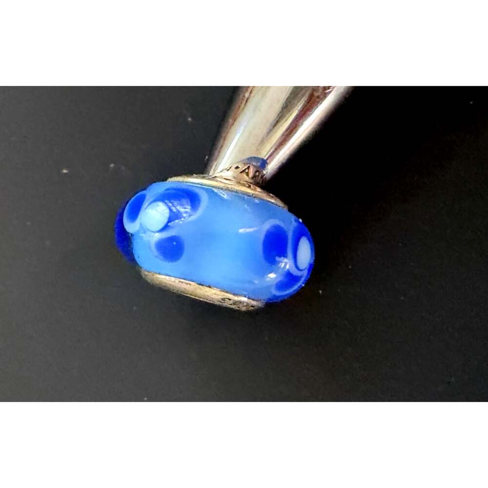 Authentic Pandora Retired Murano Charm BLUE FLOWERS FOR YOU 925 Sterling Silver